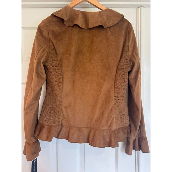 NWT Jones New York Signature Faux Suede Light Brown Top Jacket Size 12 - Picture 2 of 5